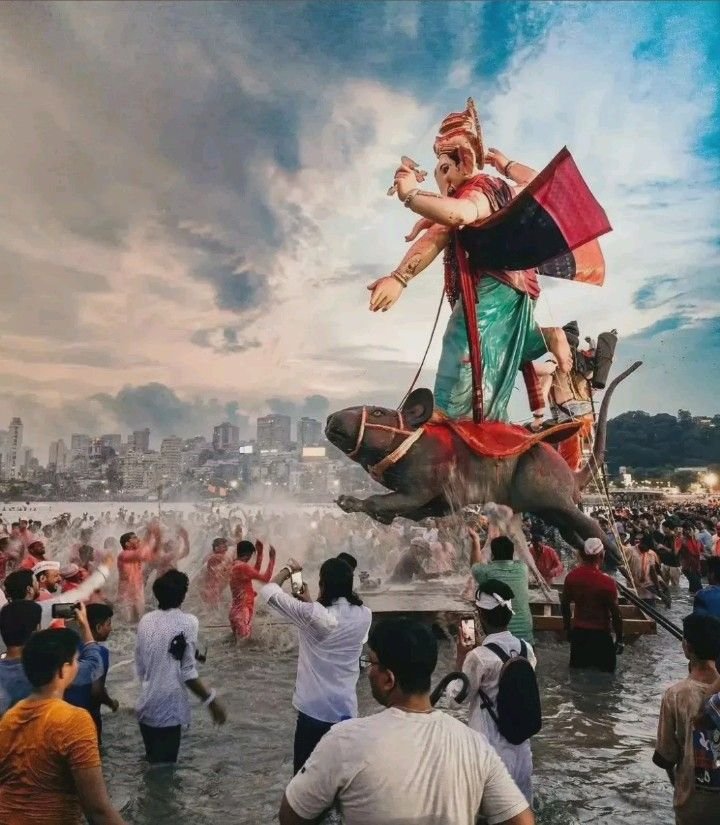 bappa visarjan caption in marathi 2