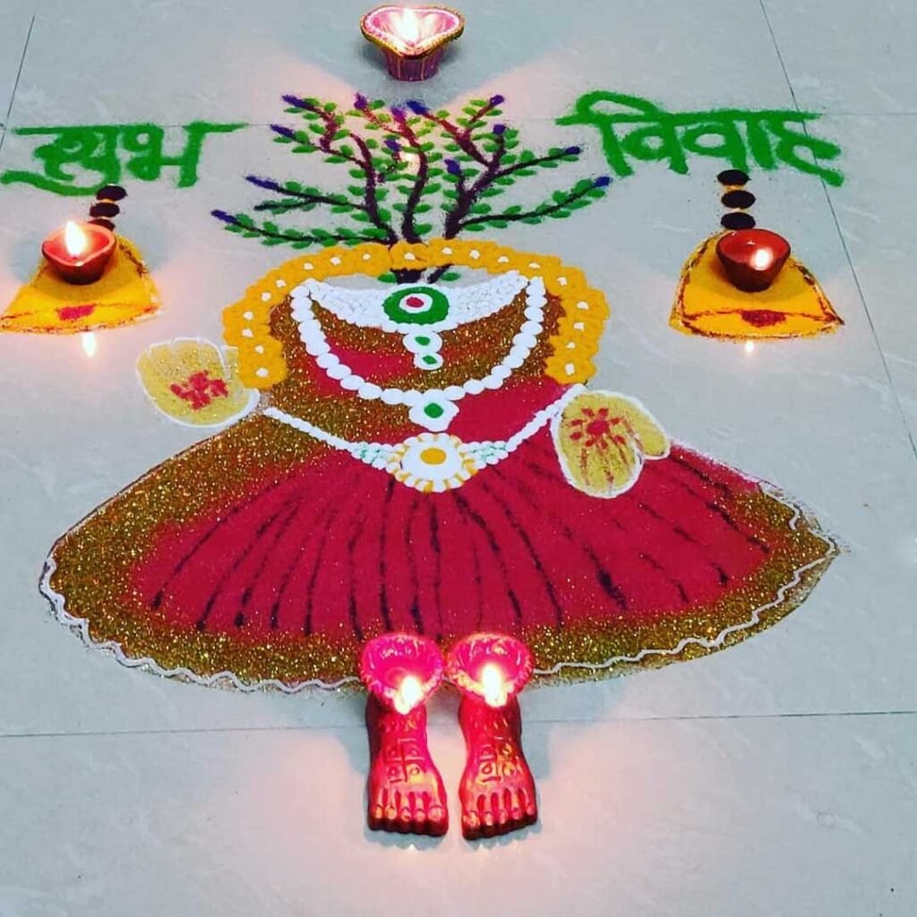 best rangoli for tulsi vivah 2
