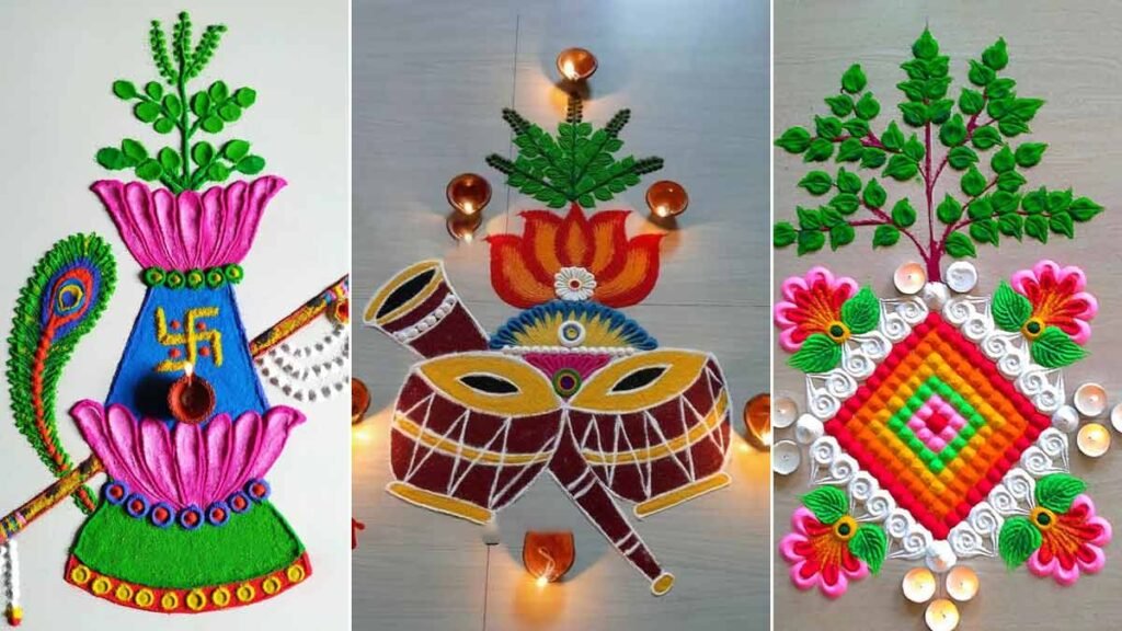 rangoli designs for tulsi vivah​