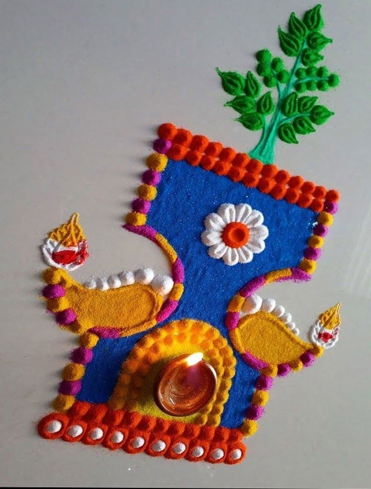 tulsi vivah rangoli design 2
