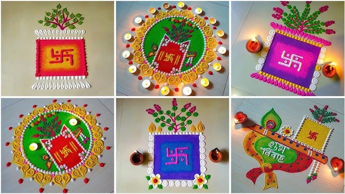 tulsi vivah rangoli design